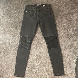 Paige Jeans with Leather and Zipper Details